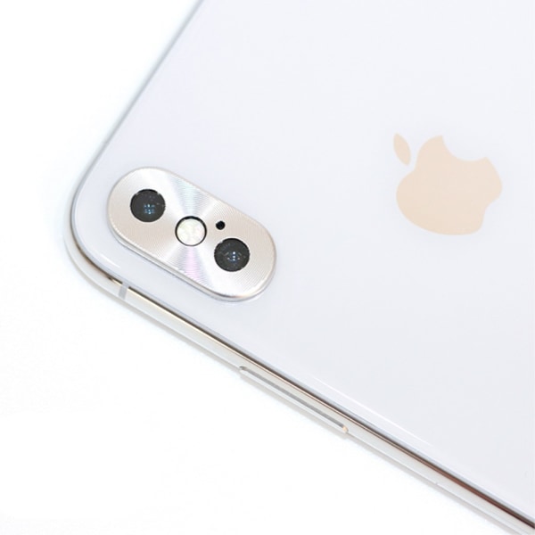 Takakameran linssin metallinen cover iPhone X/10:lle - hopea