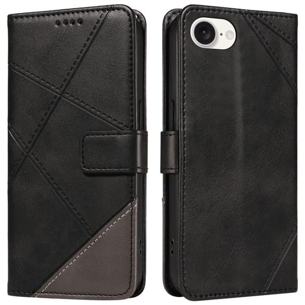 Lommebokdeksel til iPhone 17e / 16e – Geometrisk Linje Black
