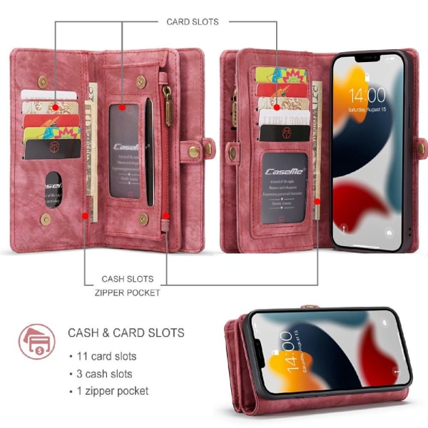 CASEME iPhone 13 Pro 2-i-1 Pung Telefon Shell - Rød Red