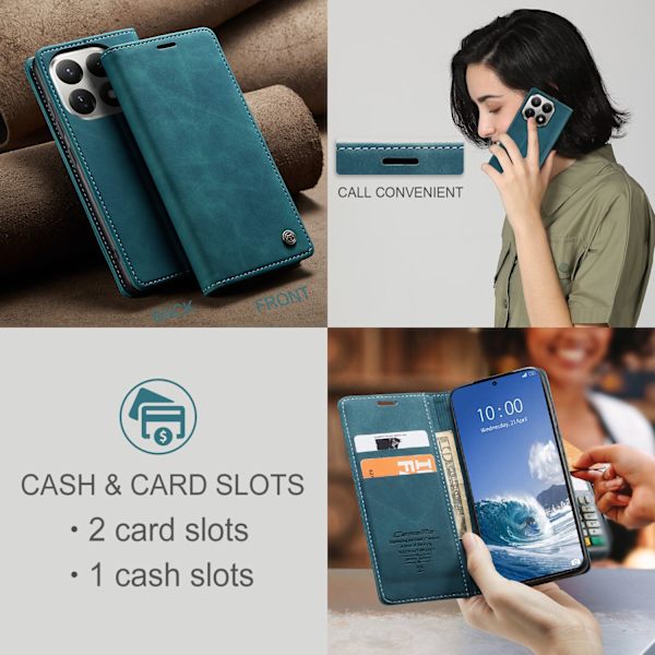 CASEME Plånboksfodral Xiaomi 15T - Blå Blå
