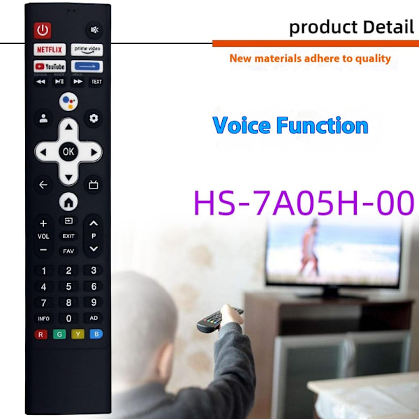 Fjernkontrollerstatning for HS-7A05H-00 for Skyworth Coocaa TV Black