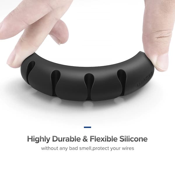 2 stk 4 slots Selvklæbende kabelhåndtering Organiser dine kabler Ledningsholder Black