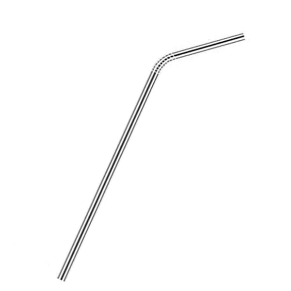 2pcs Reusable Eco - friendly Bent Metal Stainless Steel Drinking Straws Silver