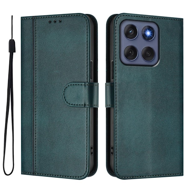 Motorola Edge 60 5G / 60 Fusion 5G Suojakotelot Lompakko Teline Retrokuvio Nahkainen Green