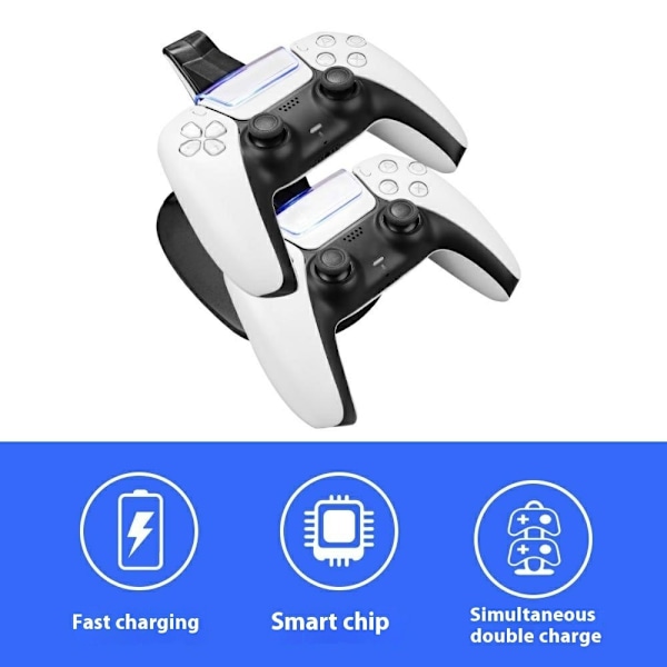 Ladestasjon & Oppbevaringsstativ for Sony PlayStation 5 Kontrollere Black