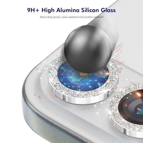 ENKAY Kamera Lins Skydd till Samsung Galaxy Z Flip7 Härdat glas Glitter multifärg