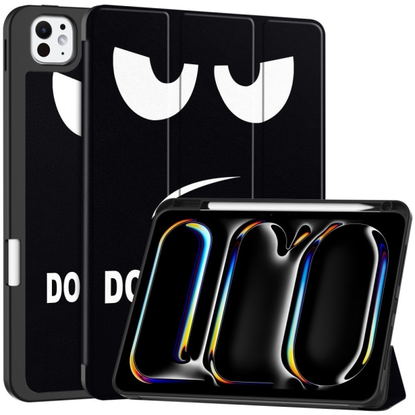 Etui for iPad Pro 11 (2024) med Tri-fold Stativ, Tablettdeksel med Penneholder - Don't Touch Multicolor