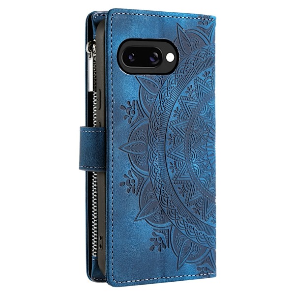 Til Google Pixel 10a Pungcover Mandala Blomstermønster - Blå Blue