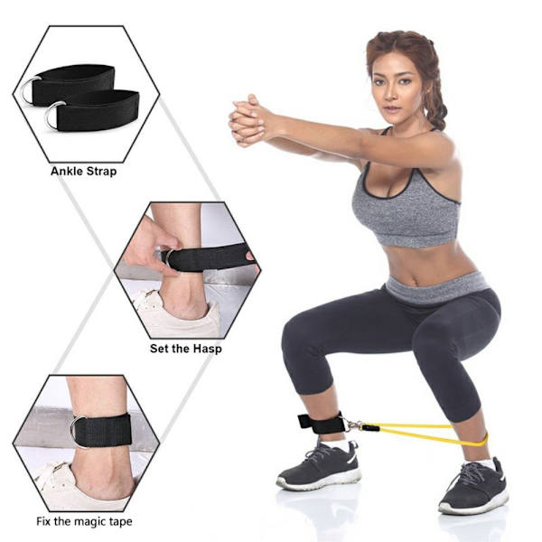 11 kpl/setti Fitness Resistance Bands -harjoittelu Kotikuntosaliharjoittelu Black
