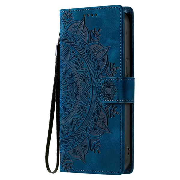 Til Samsung Galaxy S26 Ultra tegnebogscover Cover Shell Mandala Blomstermønster Blue