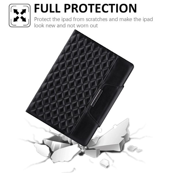 Til iPad 10.2 (2021)/(2020)/(2019) Broderigitter Tabletcover Black