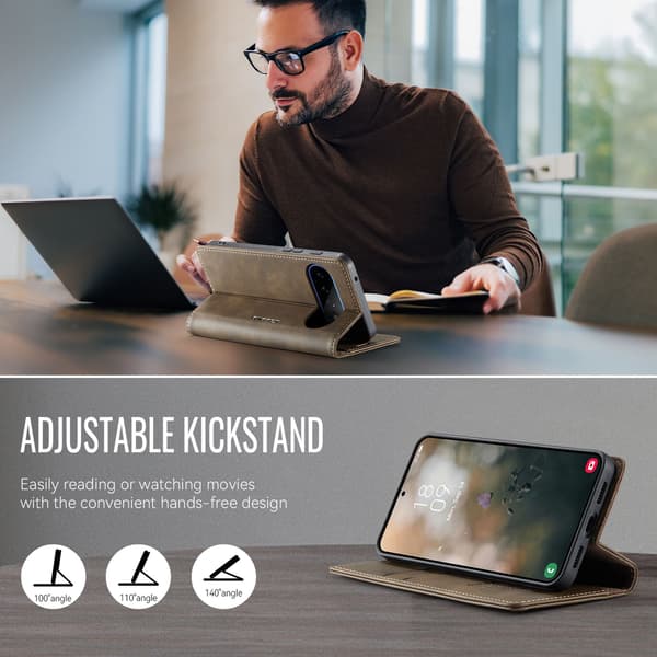CASEME Puhelimen Lompakkokotelo Google Pixel 11 Pro XL:lle Brown