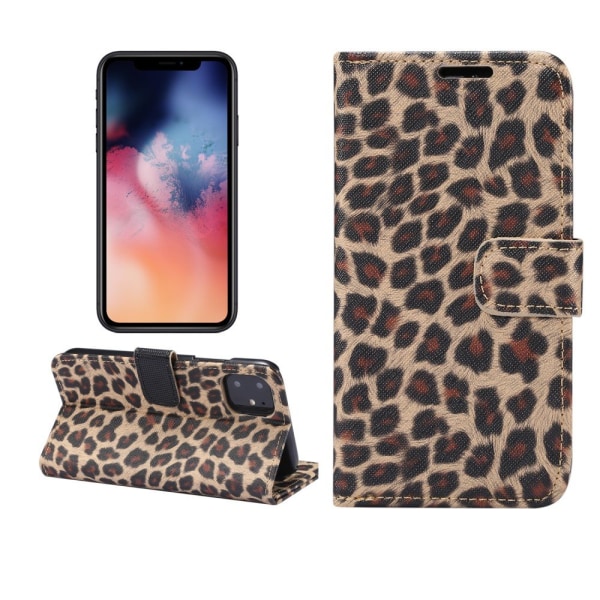 Leopard Pattern Wallet Mobiltelefoncover til iPhone 11 - Gul Yellow