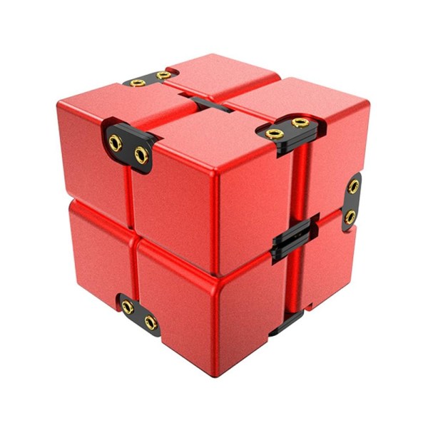 Fidget Toy Stress Avslappning Infinite Cube Flip Kub Röd Röd