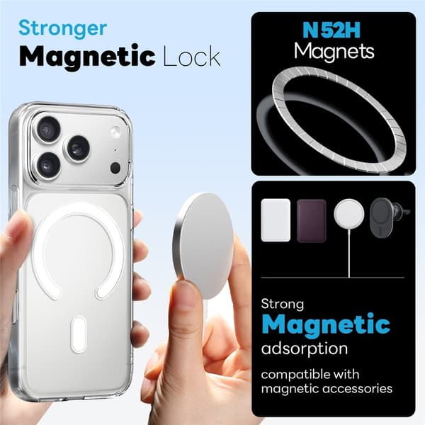 NORTHJO 5 i 1 sett telefondeksel til iPhone 18 Pro Max Transparent