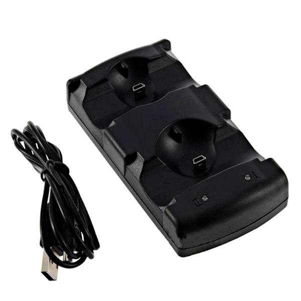 Playstation 3/PS3 Move kaksoislatausteline 2 in 1 Black