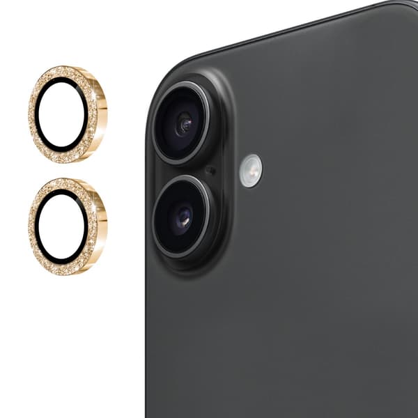 Til iPhone 17 Glitrende Kameralinsebeskytter Gold