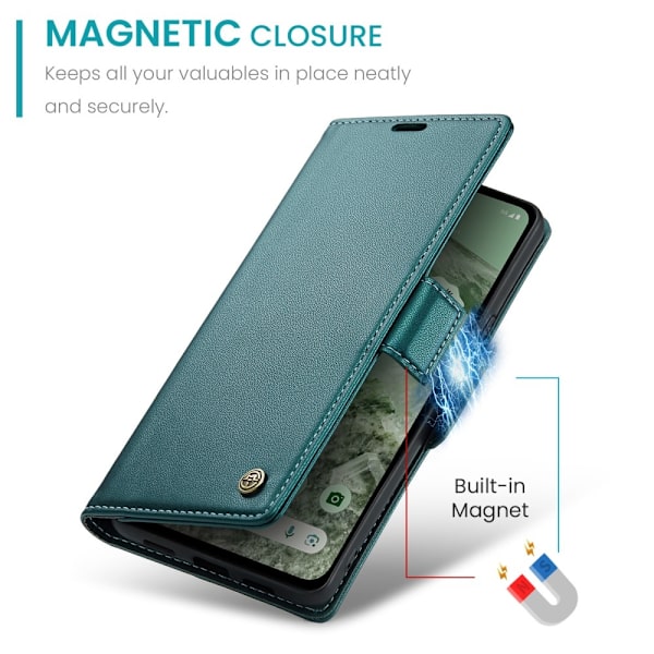 CASEME Retro Lompakkokotelo Pixel 8a Green