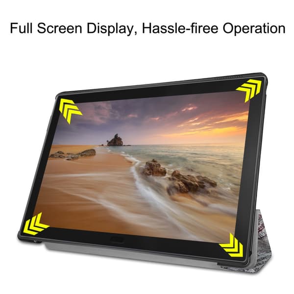 Pattern Tri - fold Stand Kansi Lenovo Tab E10 - Eiffel Tower Multicolor