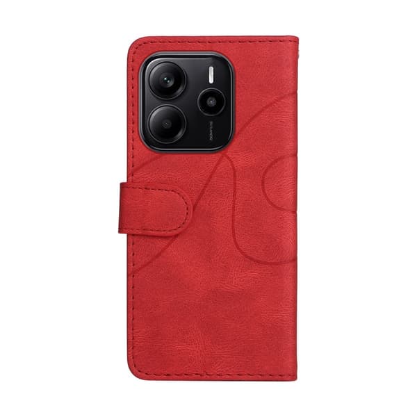 Til Xiaomi Redmi Note 14 4G KT-serie-1 dobbeltfarve tegnebog Red
