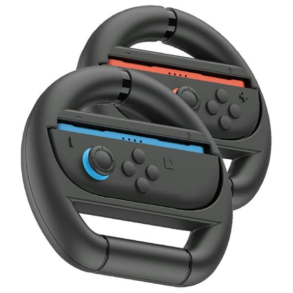 2 stk. kompatibel med Nintendo Switch 2 Joy-Con-kontroller rattgrep racingratt Black