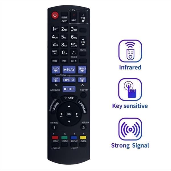 Fjärrkontroll Ersättning för N2QAKB000072 För Panasonic Audio Player Svart