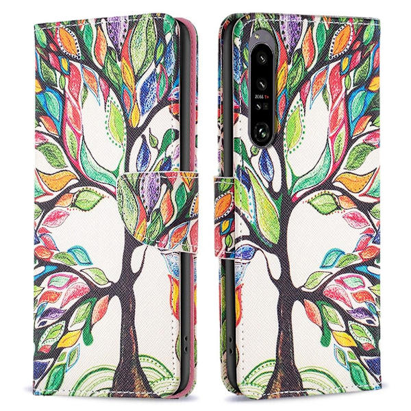 Til Sony Xperia 1 VI tegnebogstativetui mønstertelefoncover Multicolor