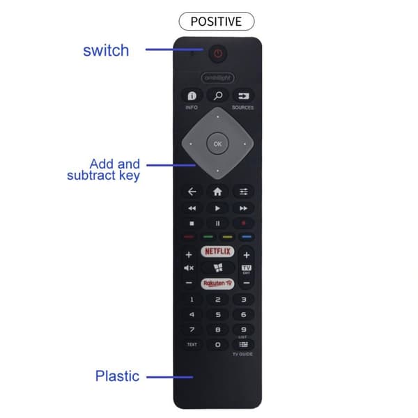 BRC0884402 / 01 TV-fjernkontroll erstatning for Philips TV Black