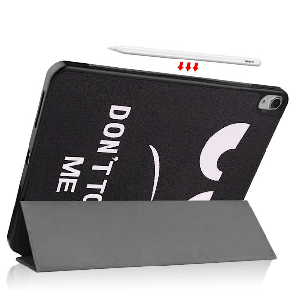 Apple iPad Air (2020) (2022) Slim fit tri-fold fodral - Don't Touch Me Svart
