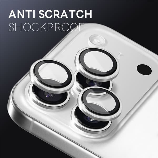 NORTHJO För iPhone 17 Pro Max / iPhone 17 Pro Kameralinsskydd Härdat Glas Metallring Silver