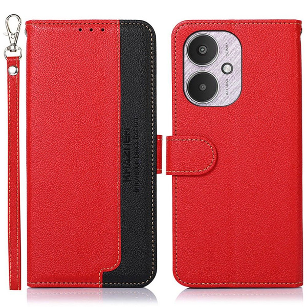 KHAZNEH Plånboksfodral till Xiaomi Redmi 13C - Röd-Svart Röd