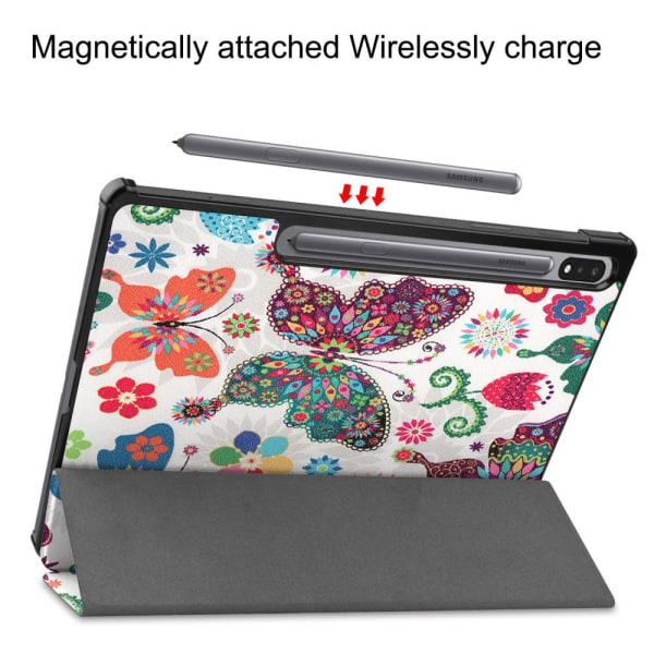 Tri-fold Stand Smart Case til Samsung Galaxy Tab S7 Plus / S8+ - Multicolor