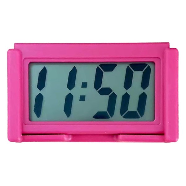 Mini Bärbar Enkel Tyst Digital Klocka Bil Hem Elektronisk - Rose Rosa