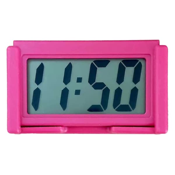 Mini Bærbart Simpelt Stille Digitalt Ur Bil Hjem Elektronisk - Rose Pink