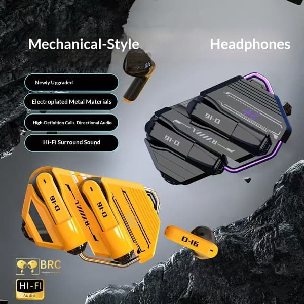 In-ear gaming-øretelefoner – Bluetooth, lav latenstid, støjreduktion, lang batteritid – gul Yellow