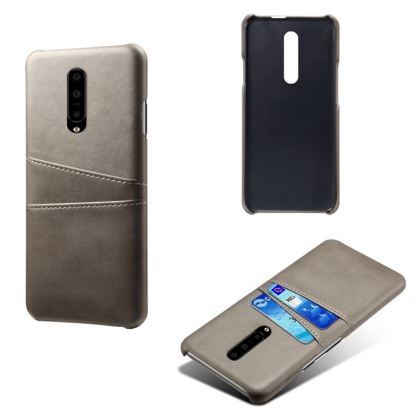 OnePlus 7 Pro Double Card Slots Coated PC Cell Phone Case - Grå Grey