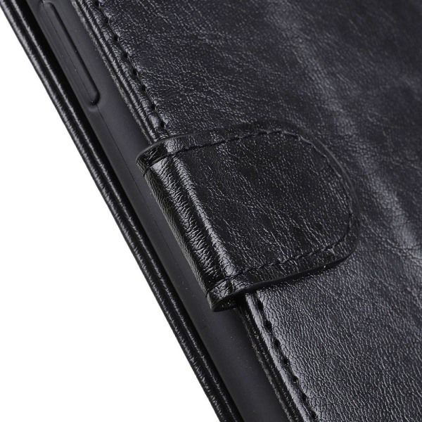 Crazy Horse Wallet Stand Case for Samsung Galaxy A02s - Black Black