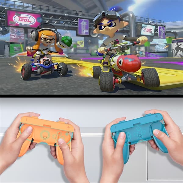 Kompatibel med Nintendo Switch 2 Joy-Con kontroll Greppset Skal Fodral - Blå+Röd Blå