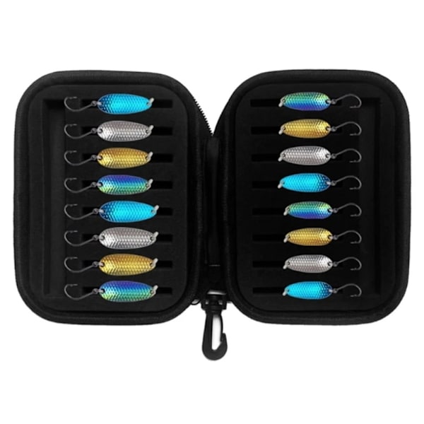 16 kpl 1,5 g 2,5 g 3,5 g 5 g taimenkalastussyöttipyörre, jossa säilytyspussi Multicolor