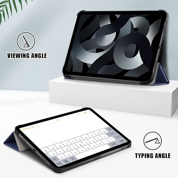 Tri-fold Stativveske for iPad 10.9 (2022) Tablettdeksel - Mørk Blå Dark blue