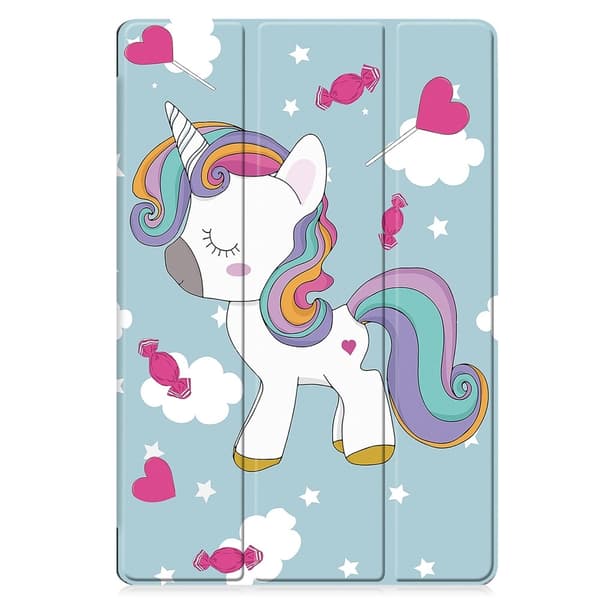 Til Samsung Galaxy Tab S10 Lite / S10 FE / S9 FE Etui med Mønster og Stativ - Pony Multicolor