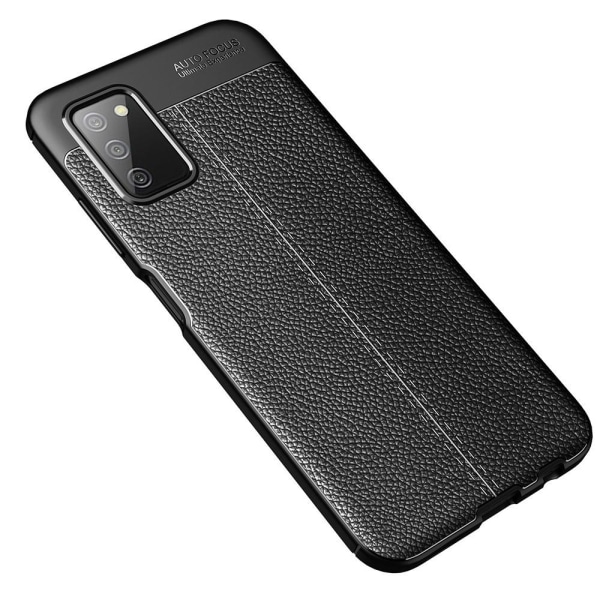 Samsung Galaxy A03s TPU Case Shell Litchi Texture - Svart Black