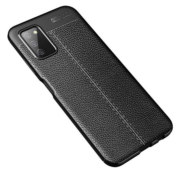 Samsung Galaxy A03s TPU Deksel Litchi Texture - Svart Black