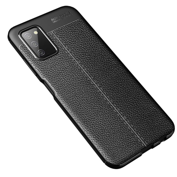 Samsung Galaxy A03s TPU etui Shell Litchi Texture - sort Black