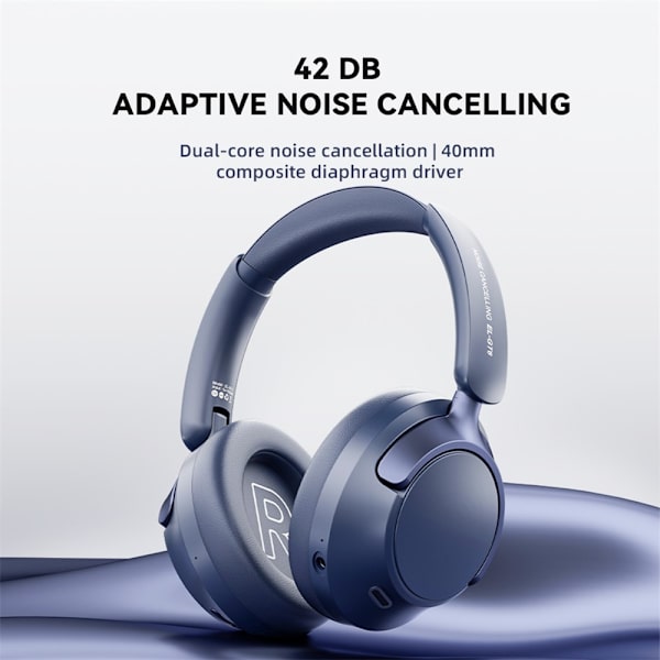 Trådlösa PC Gaming Headset Brusreducerande Over-Ear Bluetooth hörlurar - Blå Blå
