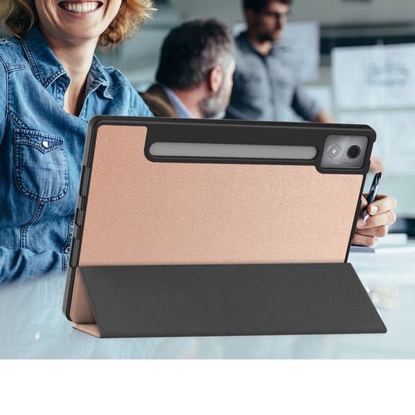 Lenovo Idea Tab Pro Case Tri-Fold jalustan suojus kynätelineellä - Rose Gold Pink gold