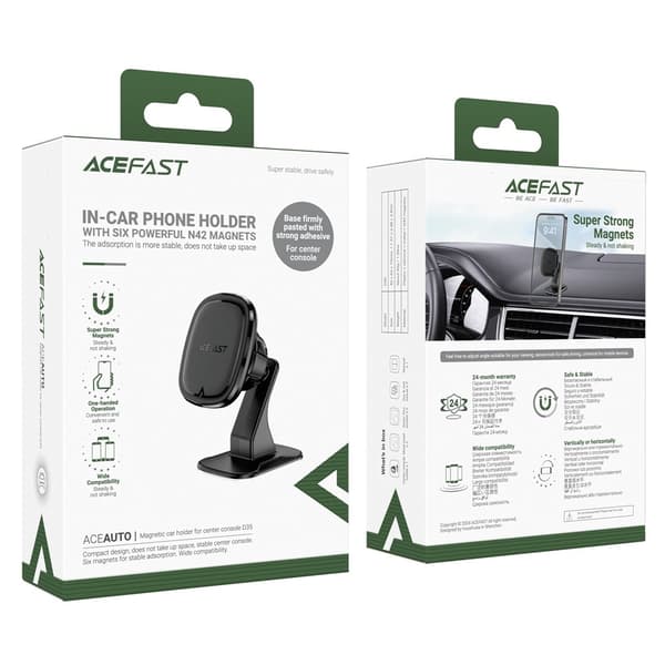 ACEFAST Magnetisk Telefonholder Midtkonsoll Telefonstativ Bil Mobilholder Black