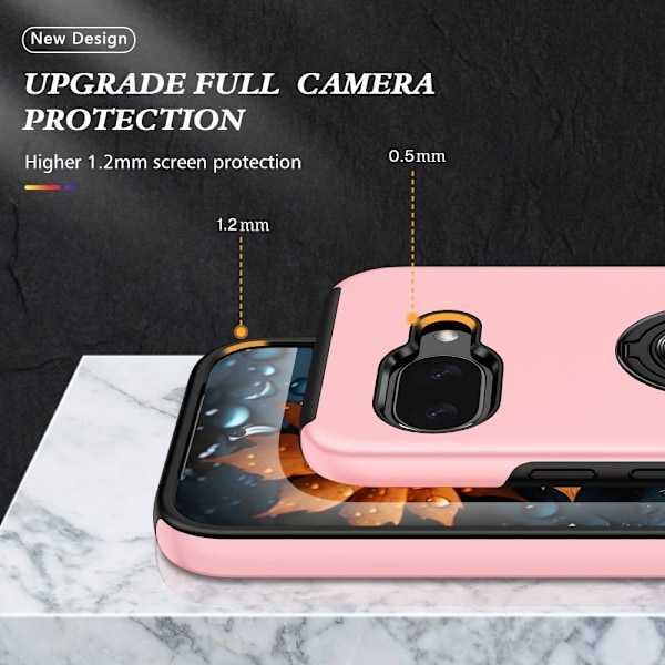 Til Google Pixel 9A Fingerring Kickstand Hybrid Taske Pink