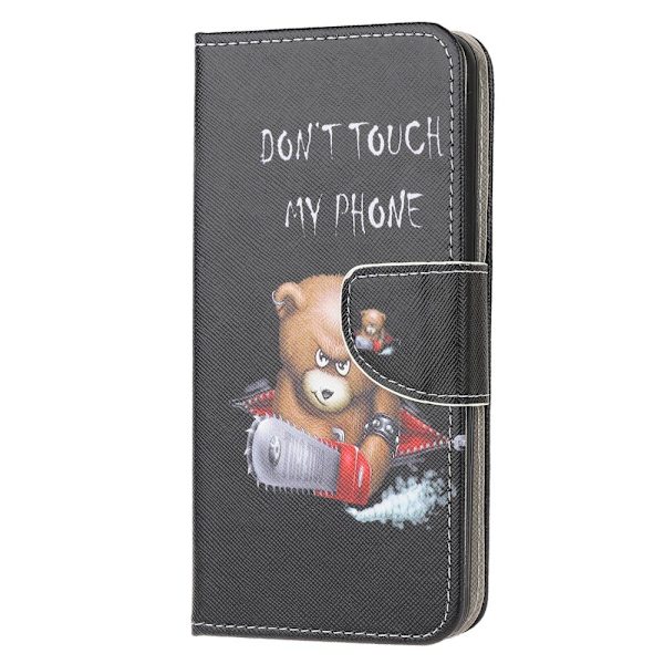 Til Samsung Galaxy A71 tegnebogstativ - Angry Bear Black