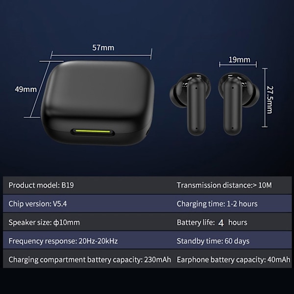 B19 150 Sprog Oversættelses Oversætter Smart Stemme Bluetooth In-Ear Hovedtelefoner Hvid White
